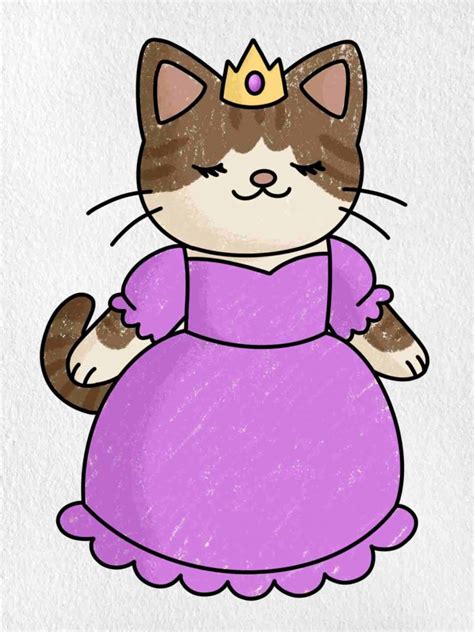 Princess Cat Drawing - HelloArtsy