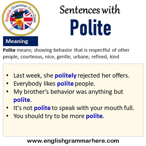 Sentences with Polite, Polite in a Sentence and Meaning - English Grammar Here