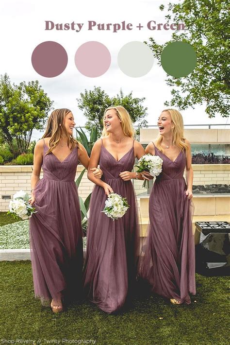 Popular Fall Wedding Color Palette - Dusty Purple & Green | Purple ...