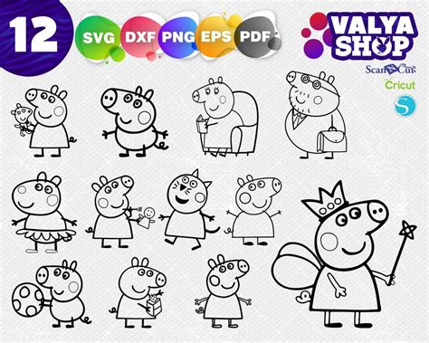 Peppa Pig svg, peppa pig clipart, pig svg, peppa pig cricut, peppa pig ...