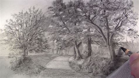 Charcoal Pencil Drawing Landscape - bestpencildrawing