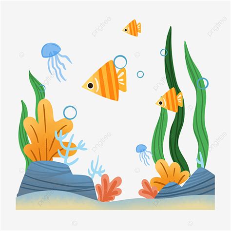 Underwater World White Transparent, Cartoon Underwater World Png ...