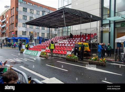 St Patrick's Day in Limerick, parade and happy people during the show, 17.03.2023 Limerick ...