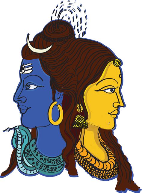 Lord Shiva and Parvati together Hindu Wedding Card Design Element ...