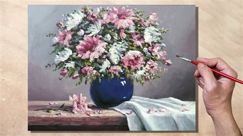 Acrylic Painting Bouquet of Flowers - YouTube