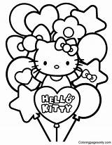 Adorable Hello Kitty In 2024  kitty Colouring pages sketch template
