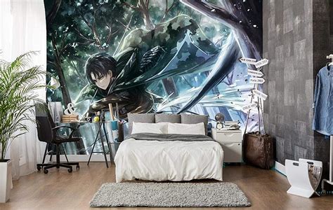 Attack On Titan Anime Custom Living Room Bedroom Mural 3D Tv Sofa ...