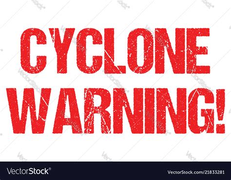 Cyclone warning hurricane weather alert typo Vector Image