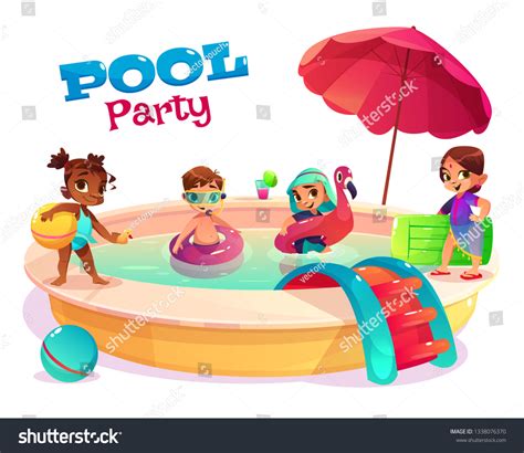 Pool Party Cartoon Clipart