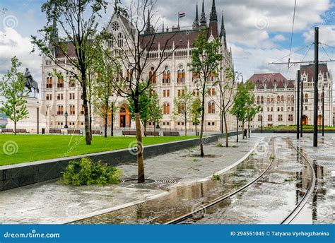 The National Hungarian Parliament Building Entrance Stock Image - Image ...