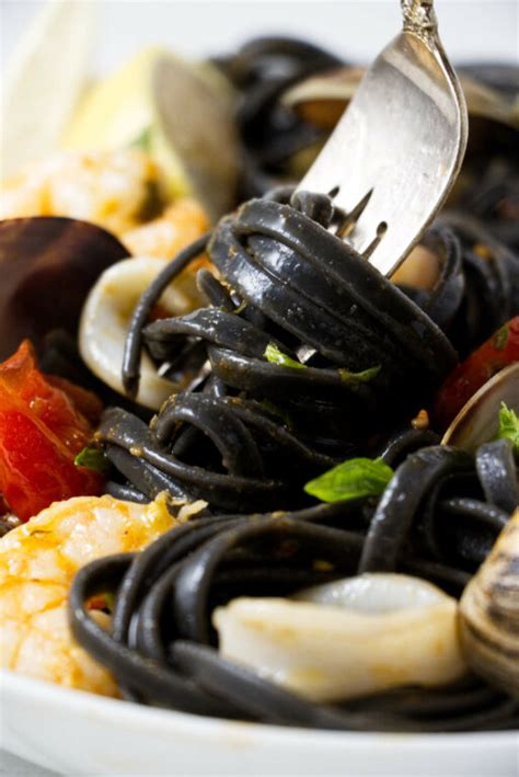 Squid Ink Pasta with Seafood - Savor the Best