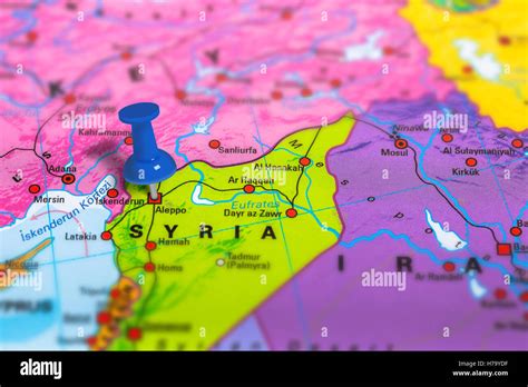 Aleppo Syria map Stock Photo - Alamy