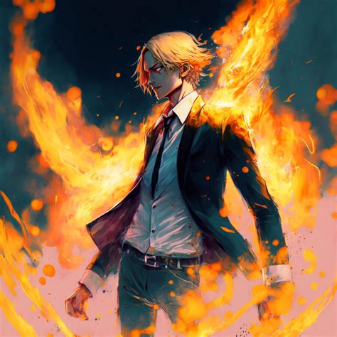 Sanji on fire by whitesanji on DeviantArt