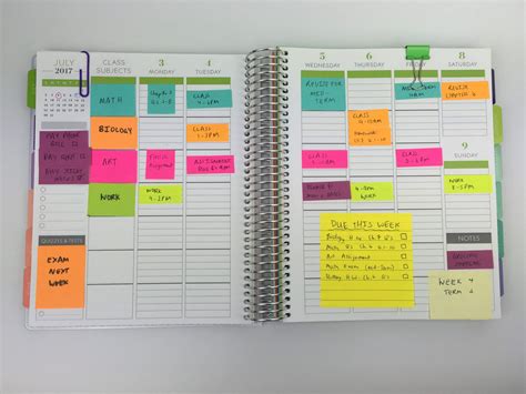 Planner organization: 5 Ways to use sticky notes for school or college | School organization ...