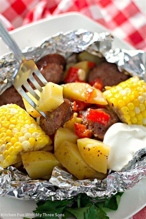 Garlic kielbasa grilled foil packets – Artofit