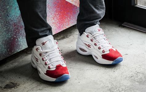 Reebok Question Low OG Nubuck White Red - Sneaker Bar Detroit