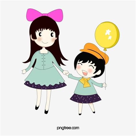 Gambar Cute Kartun Adik Beradik, Saudari, Anime, Kakak PNG dan PSD untuk Muat turun Percuma ...