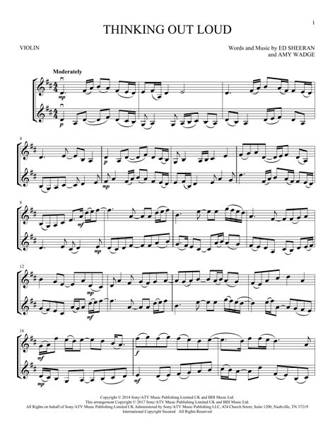 Ed Sheeran - Thinking Out Loud sheet music