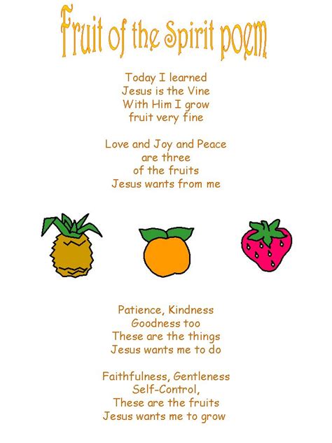 Free Printable Fruit Of The Spirit Lessons