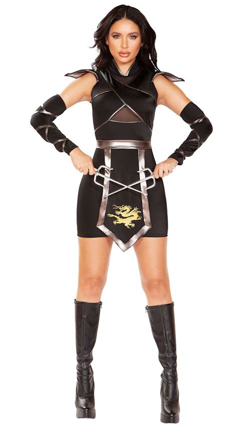 Ninja Dragon Warrior Costume, Ninja Mesh Panel Dress Costume - Yandy.com