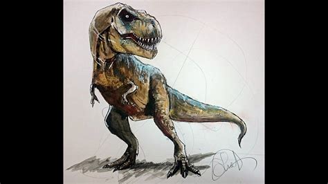 SPEED DRAWING T-REX (JURASSIC WORLD) // Speed Art Samuel Romero - YouTube