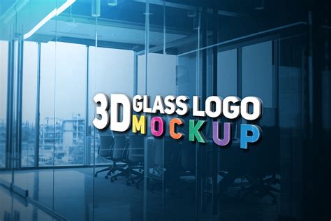 3D Glass Logo Mockup – Free Design Resources