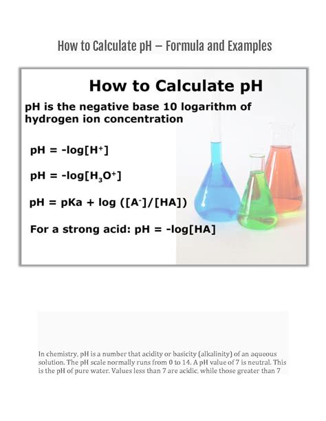 SOLUTION: How To Calculate PH Formula And Examples - Studypool