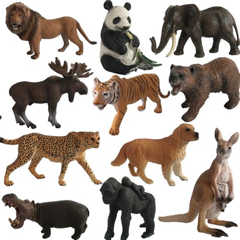 Animal Toys Set Realistic Wild Plastic Animals Learning Toys Kids Toys ...