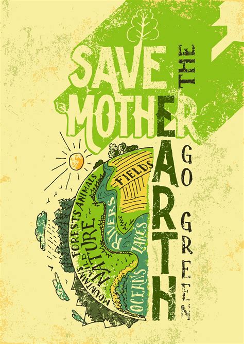 Reproduction Save Mother Earth Poster Home Wall | Etsy