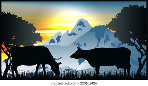 3,988 Cows Grazing Silhouette Images, Stock Photos & Vectors | Shutterstock