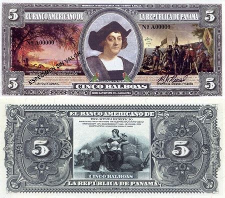 5 balboas (90) UNC Banknote