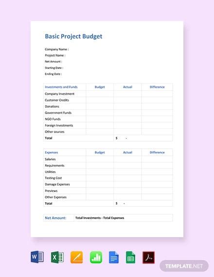 17+ Project Budget Templates - Docs, PDF, Excel