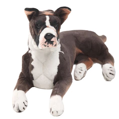 Dorimytrader pop realistic animal Boxer dog plush Toy big stuffed simulation pet dog doll gift ...