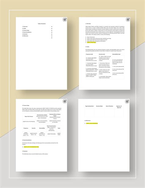 FMEA Analysis Template in Pages, Word, Google Docs - Download | Template.net