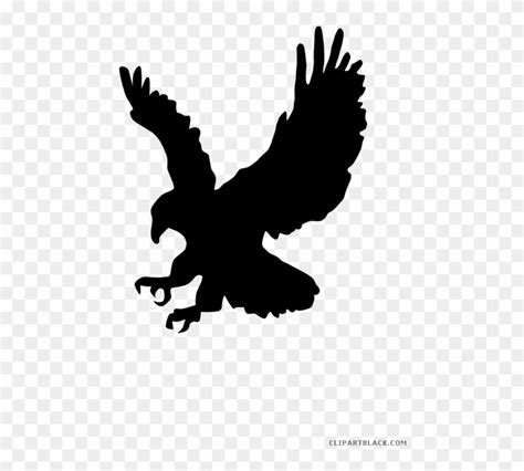 Eagle With Raised Wings Animal Free Black White Clipart - Bald Eagle Silhouette - Free ...