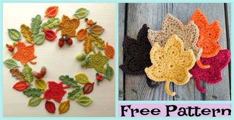 Beautiful Crochet Fall Leaves - Free Patterns - DIY 4 EVER