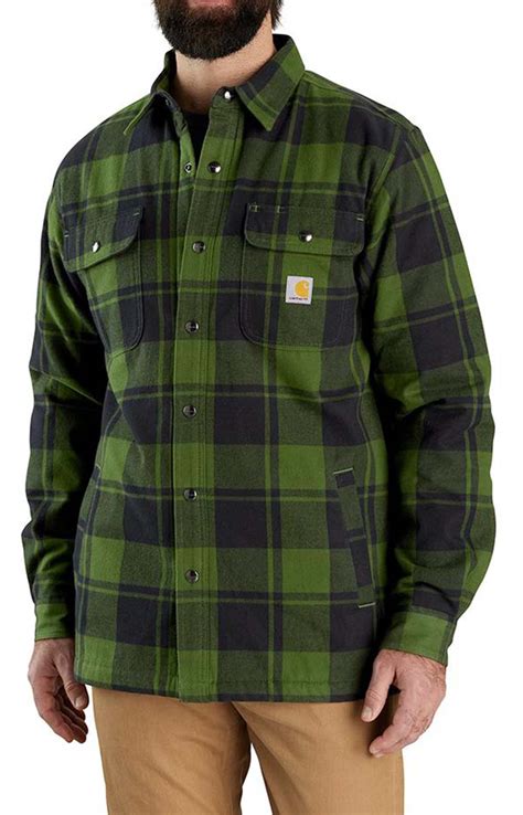 Carhartt, (105939) Relaxed Fit Flannel Sherpa-Lined Shirt Jacket - Chive – MLTD