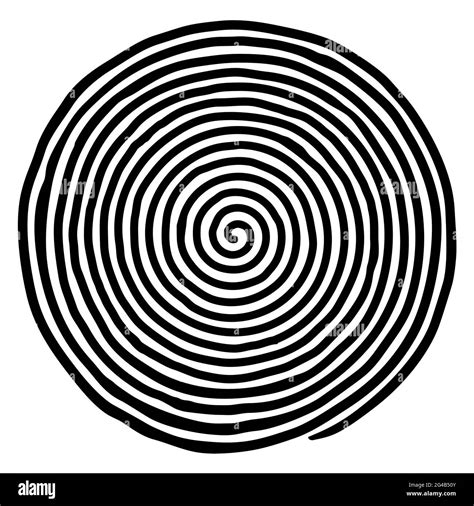 Irregular hand drawn spiral. Black and white flat vector drawing ...