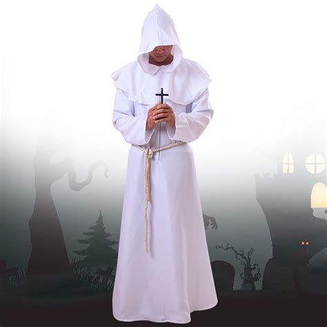 Friar costume Halloween Medieval Monks Costume Classic Friar Wizard Cosplay Costume Set Size S ...