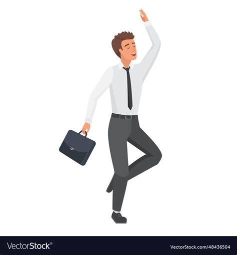 Happy office employee man Royalty Free Vector Image