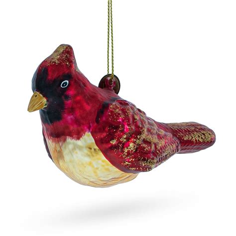 Buy Graceful Red Cardinal Bird - Vibrant Blown Glass Christmas Ornament ...