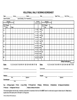 29 Printable Volleyball Score Sheet Forms and Templates - Fillable Samples in PDF, Word to ...