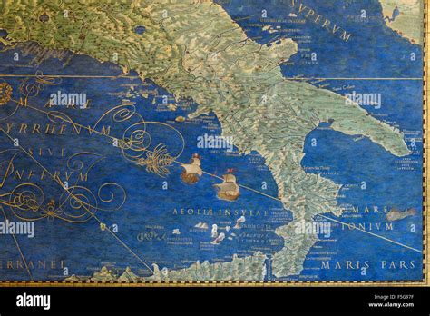 Rome. Italy. Map of Italy (detail), Gallery of Maps, Vatican Museums Stock Photo - Alamy