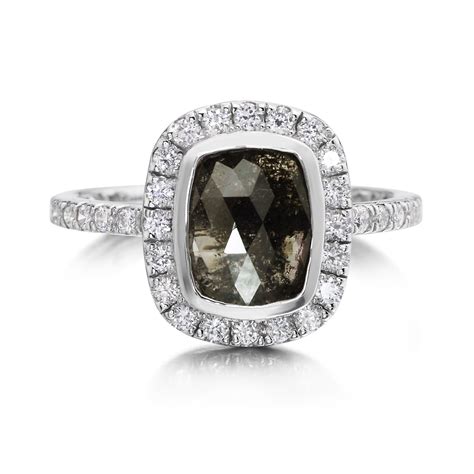 Black Diamond Halo Ring | Marchi Jewelry