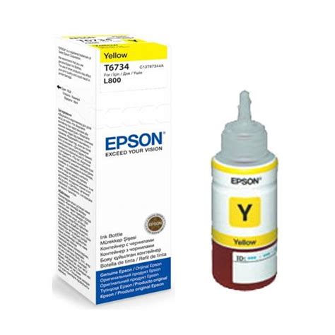 Original Epson T6734 C13T673400 Yellow Ink 70ml for L800 L850 L1800 Ink ...