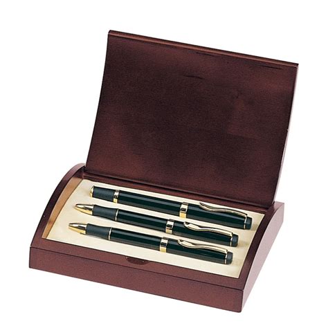 Executive 3 Piece Pen and Pencil Set in Glossy Black Finish | S61103-BK