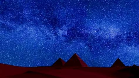 pyramids in egypt at night - starry sky ... | Stock Video | Pond5