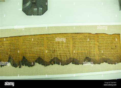 Dead Sea Scrolls in the Shrine of the Book in the Israel Museum Jerusalem Stock Photo - Alamy