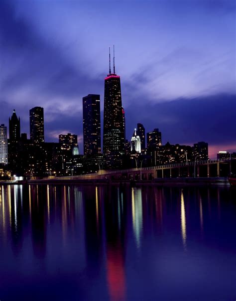 Chicago Skyline Dusk View Free Stock Photo - Public Domain Pictures