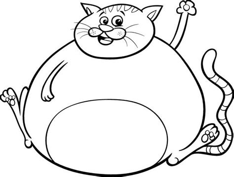 Drawing Of Fat Black And White Cat Illustrations, Royalty-Free Vector Graphics & Clip Art - iStock